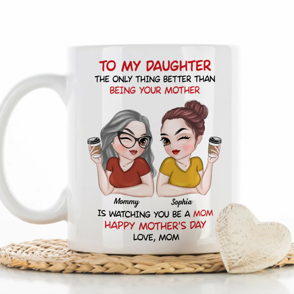To My Daughter Happy Mother Day - Personalized Custom Coffee Mug - Image 5