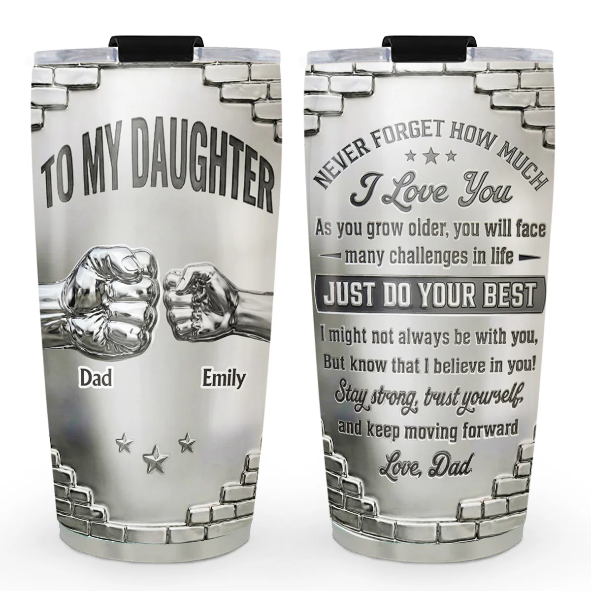 To My Daughter I Believe In You - Personalized Custom 3D Effect Tumbler
