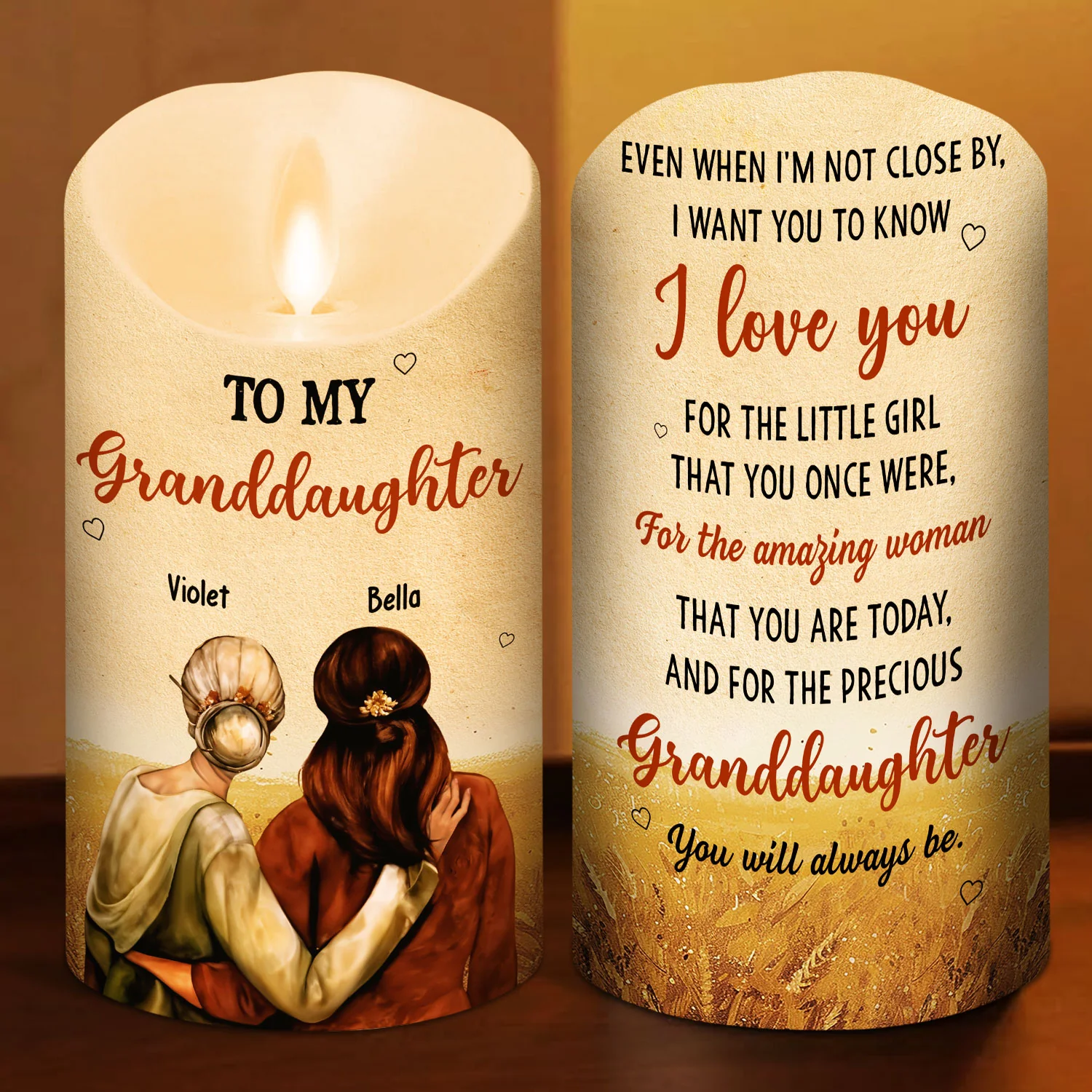 To My Daughter I Love You - Personalized Custom LED Candle - Image 4