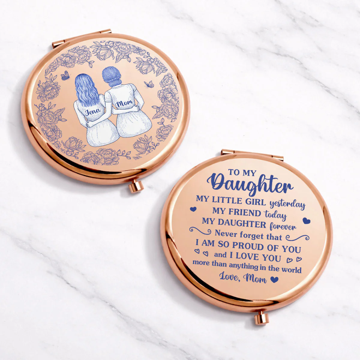 To My Daughter I Love You Today - Personalized Custom Compact Mirror - Image 5