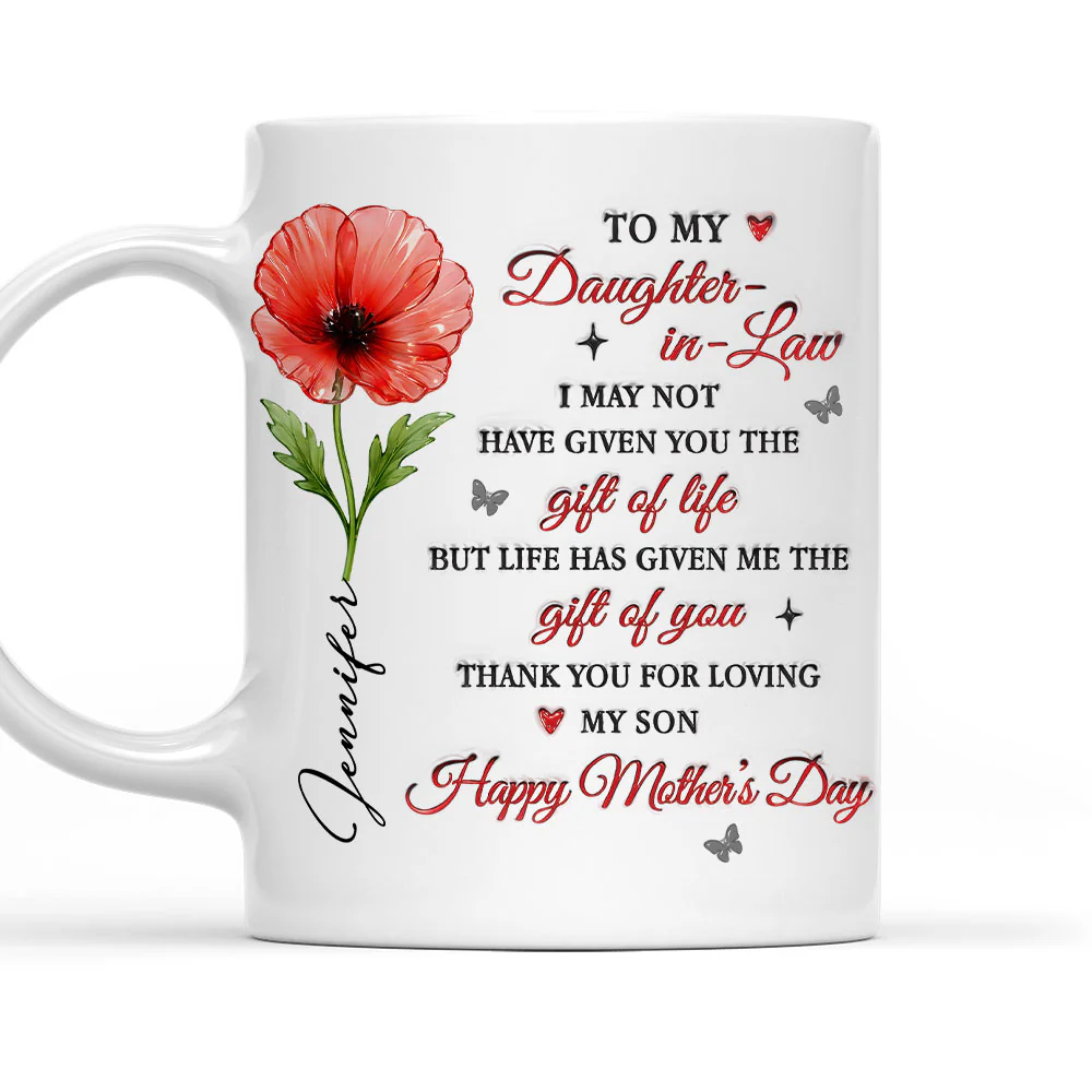 To My Daughter In Law - Personalized Custom 3D Inflated Effect Mug