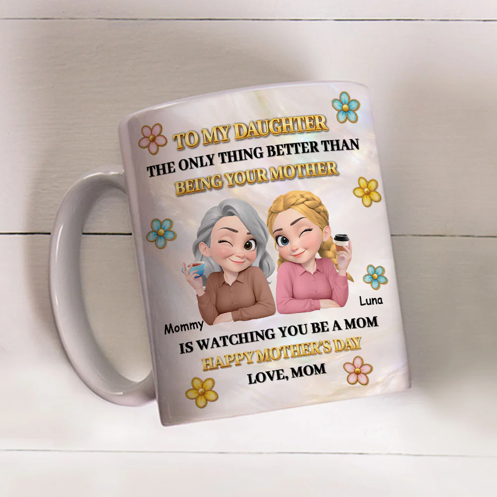 To My Daughter Pearl Style - Personalized Custom 3D Effect Mug - Image 4
