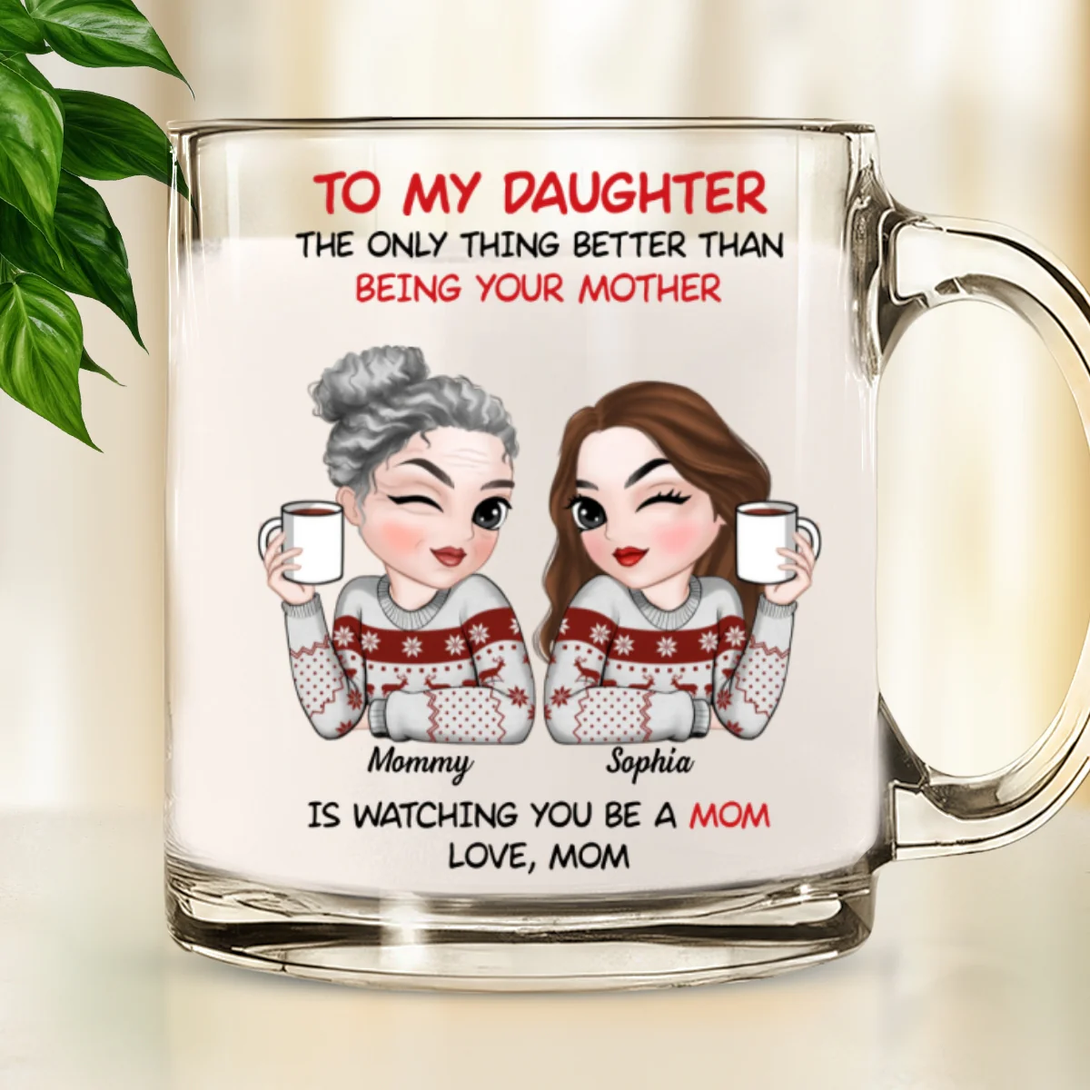 To My Daughter - Personalized Custom Glass Mug - Image 7