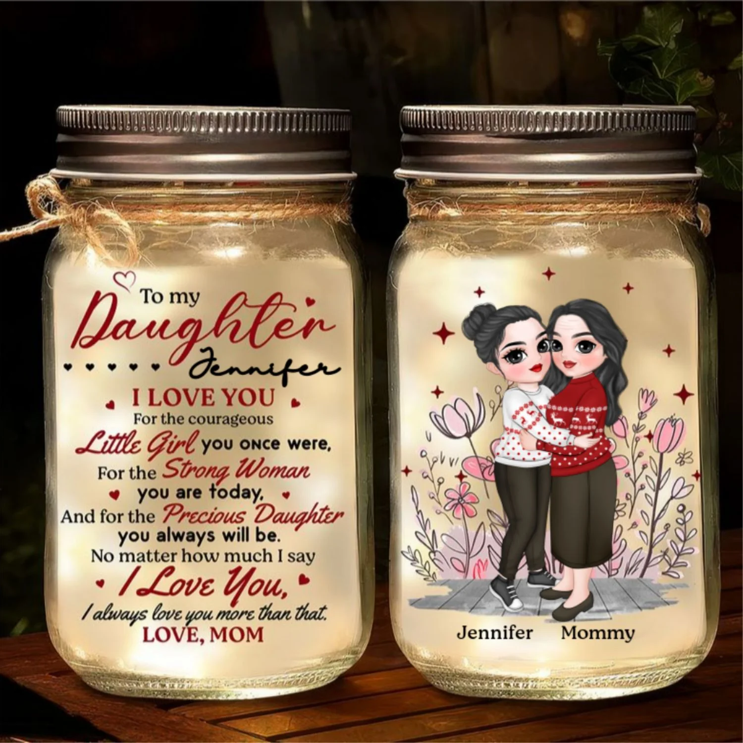 To My Daughter Version 2 - Personalized Custom Mason Jar Light - Image 7
