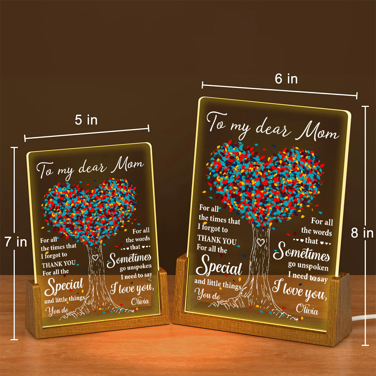 To My Dear Mom - Personalized Custom Plaque With Walnut Base - Image 4