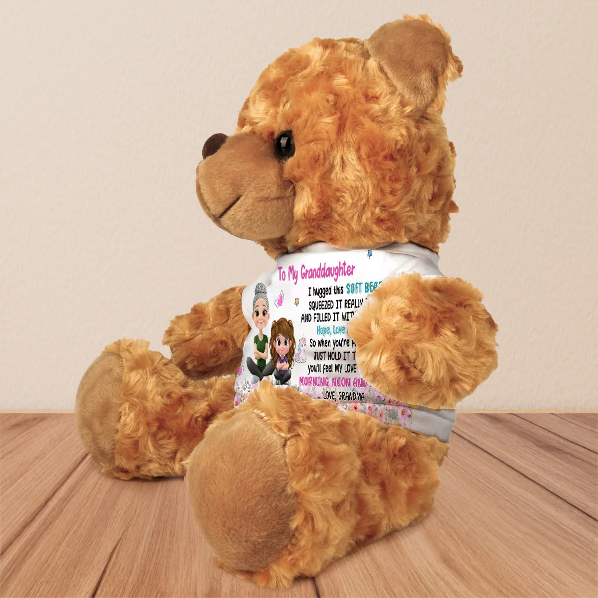 To My Grandchild - Personalized Custom Cuddle Bear - Image 2