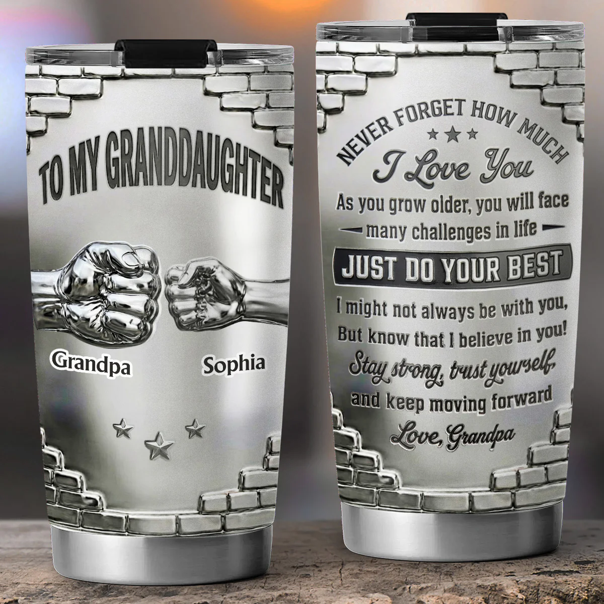 To My Granddaughter I Believe In You - Personalized Custom 3D Effect Tumbler - Image 5