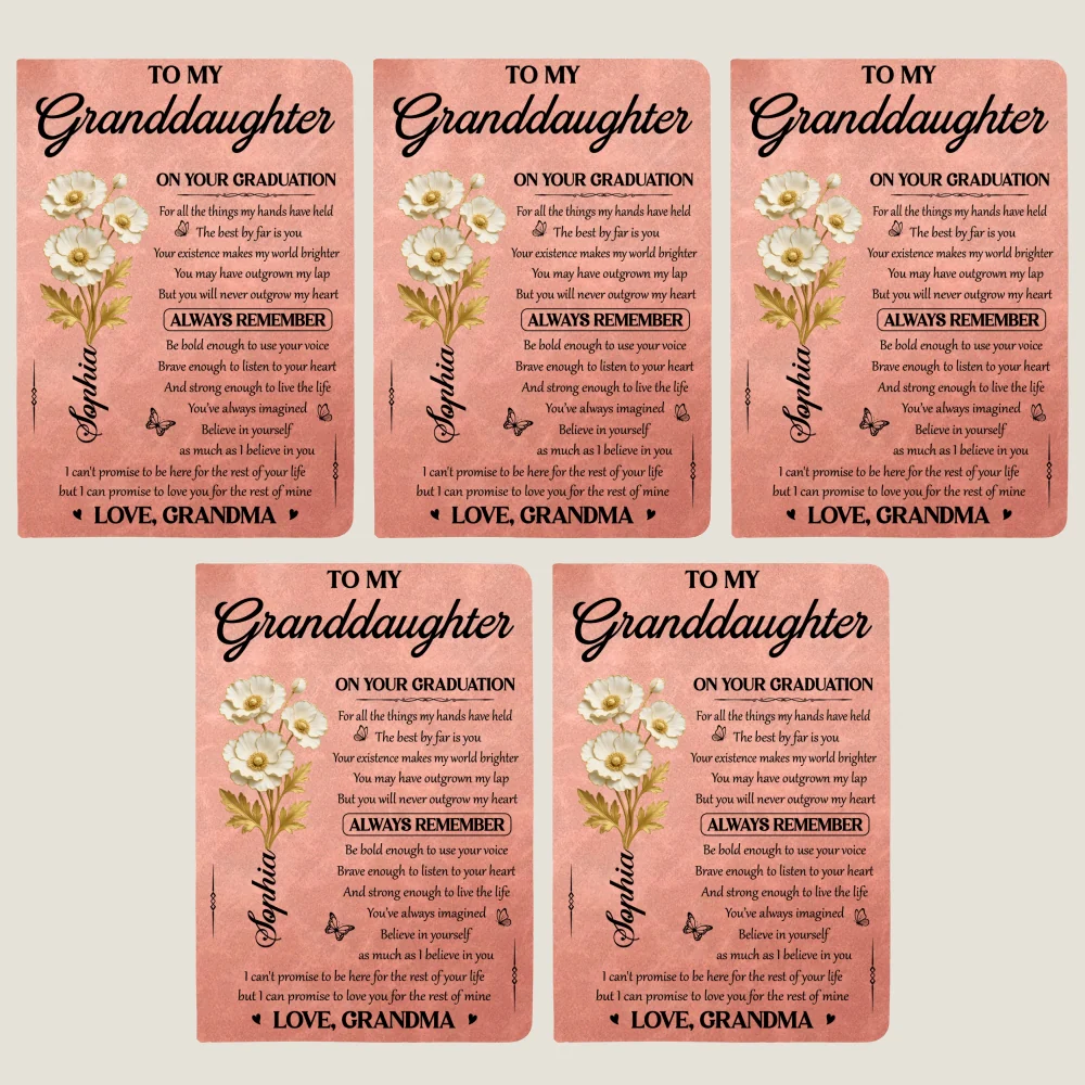 To My Granddaughter - Personalized Custom Leather Journal - Image 13