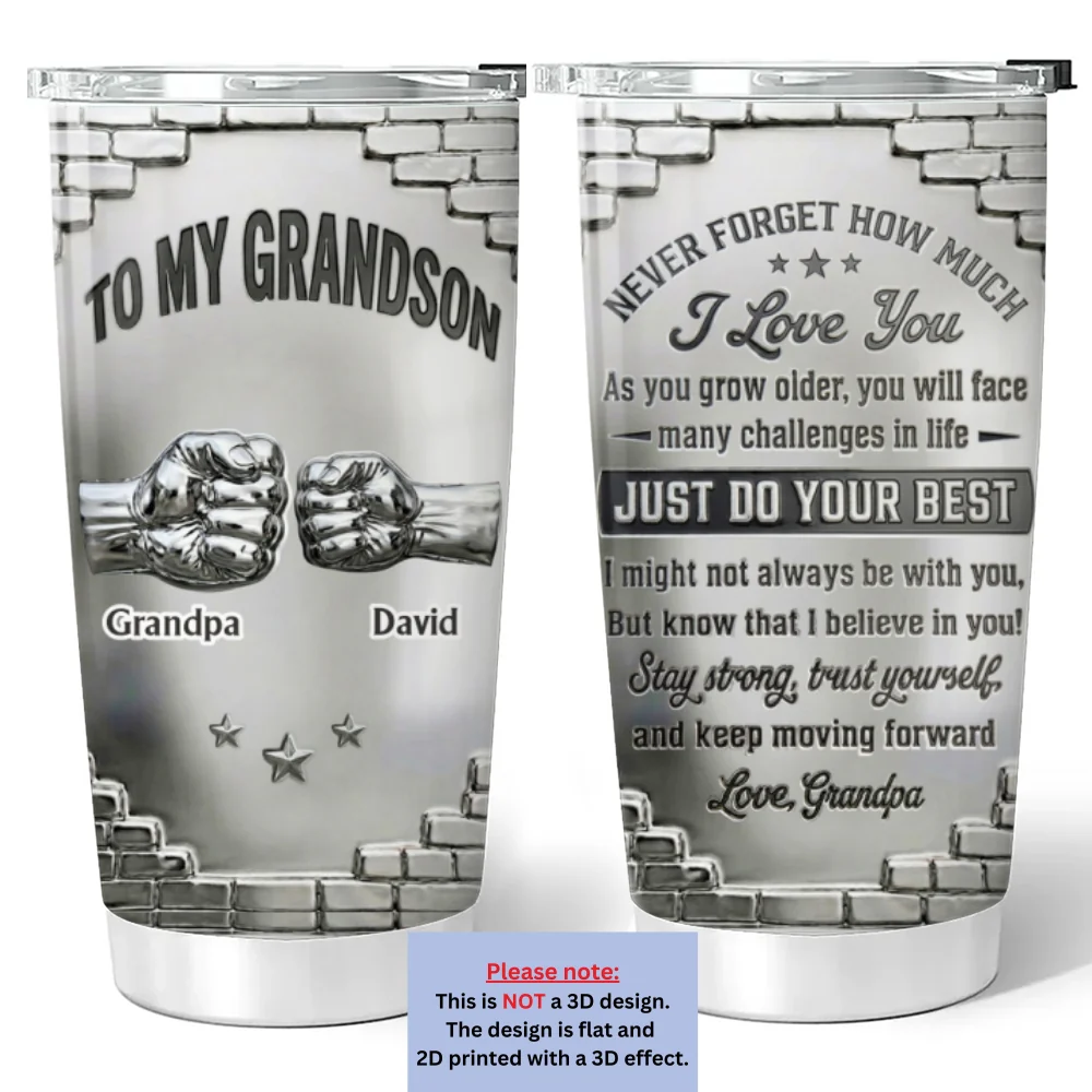 To My Grandson I Believe In You - Personalized Custom 3D Effect Tumbler - Image 6