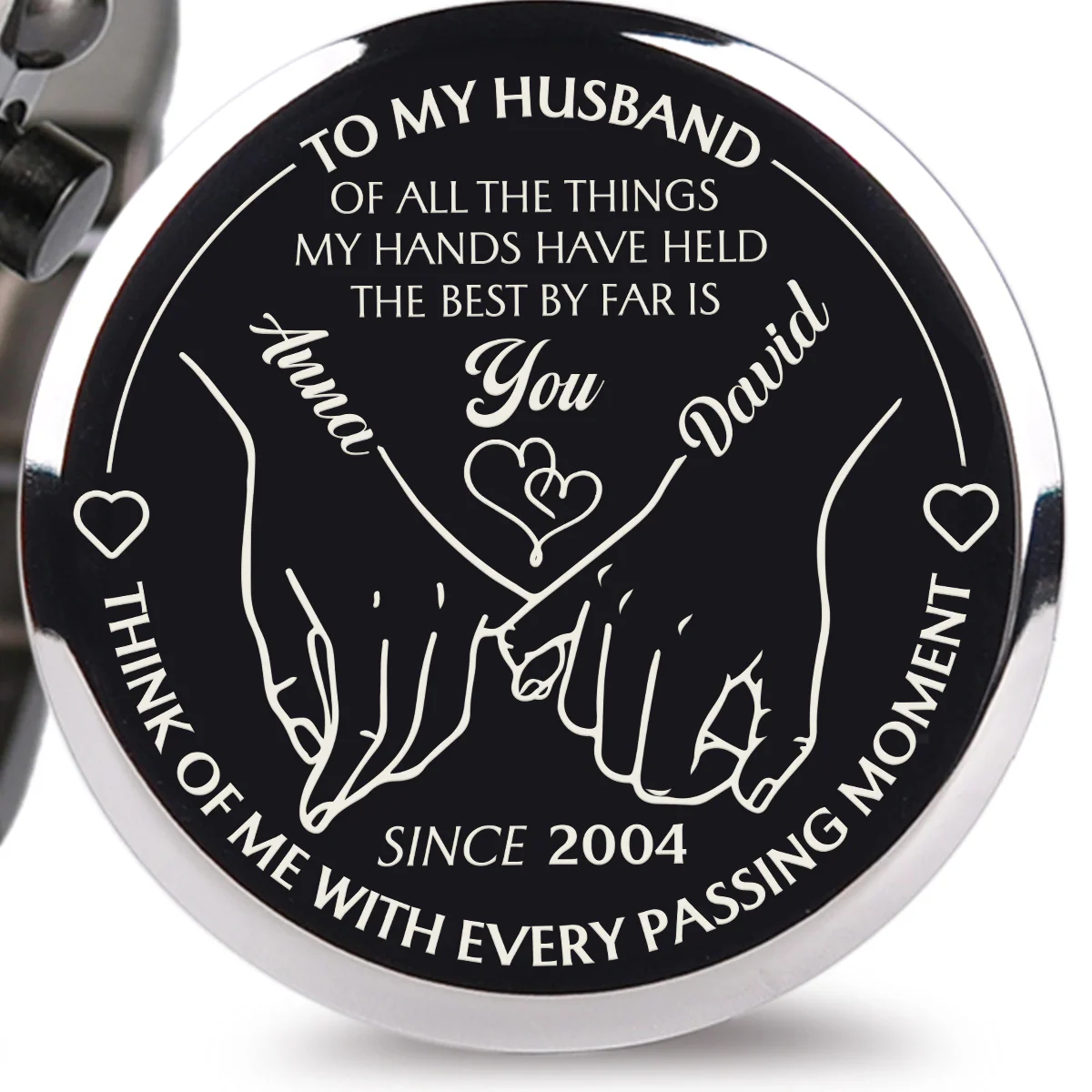 To My Husband Holding Hands - Personalized Engraved Wooden Watches GQ026 - Image 2
