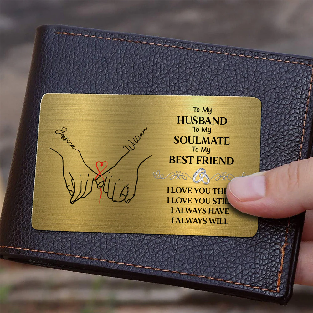 To My Husband Soulmate Best Friend - Personalized Custom Wallet Card - Image 2