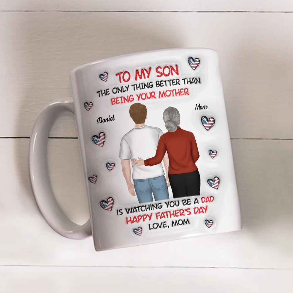 To My Son Backview - Personalized Custom 3D Inflated Effect Mug - Image 4