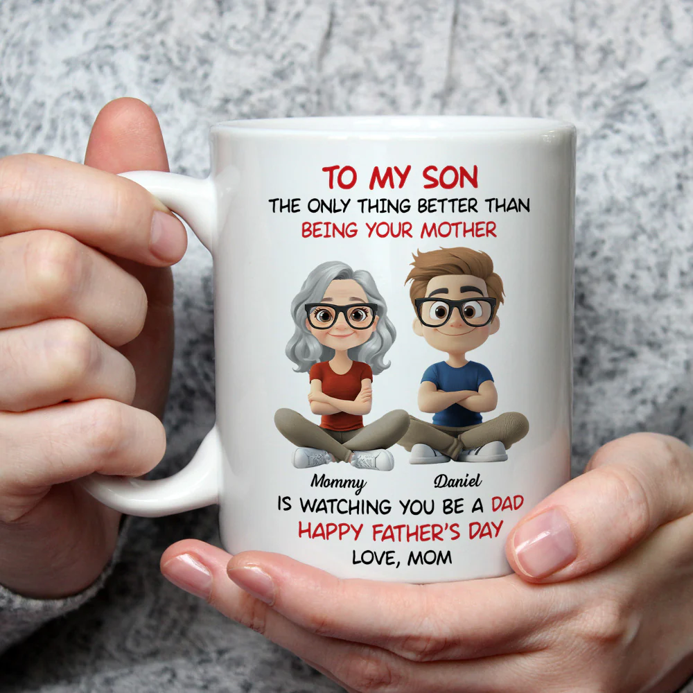 To My Son Cartoonize - Personalized Custom Coffee Mug - Image 2