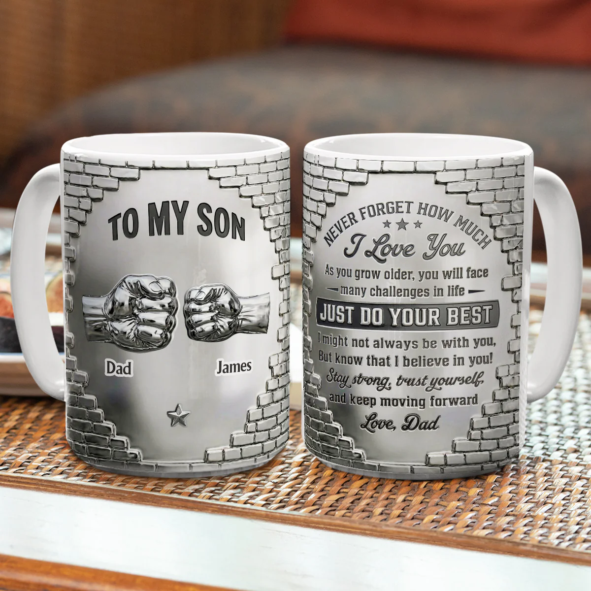 To My Son I Believe In You - Personalized Custom 3D Inflated Effect Mug - Image 4