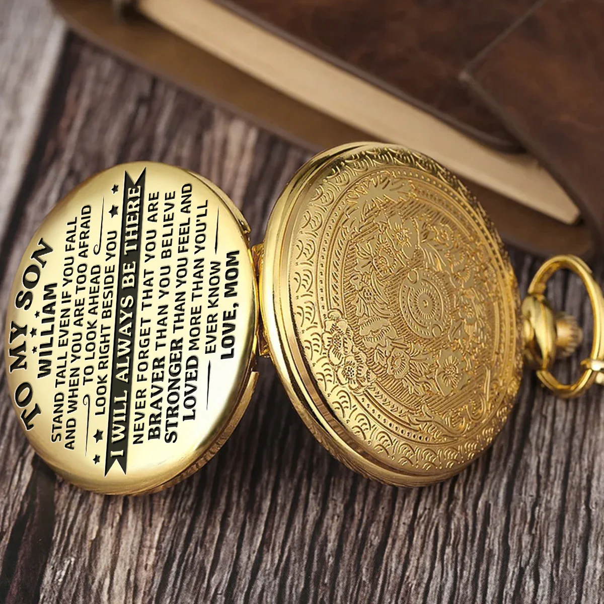 To My Son - I Will Always Be There - Personalized Custom Pocket Watch - Image 2