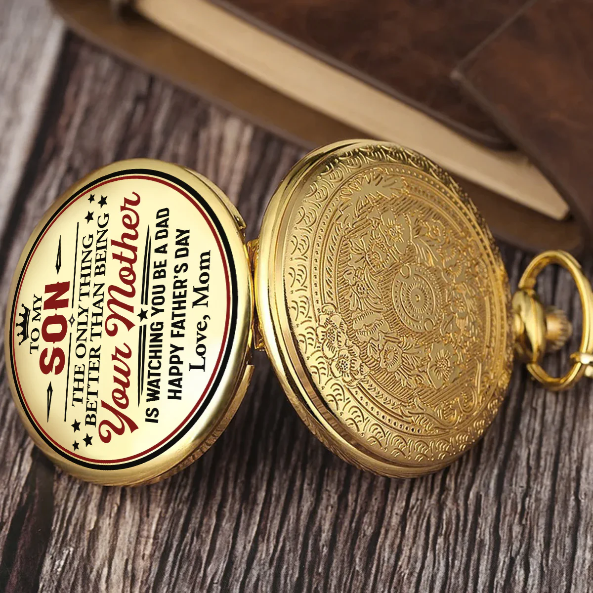 To My Son - Personalized Custom Print Pocket Watch - Image 2