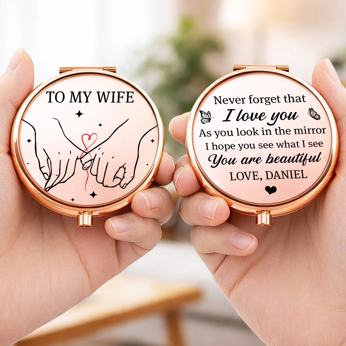 To My Wife I See Beauty In You - Personalized Custom Compact Mirror - Image 4