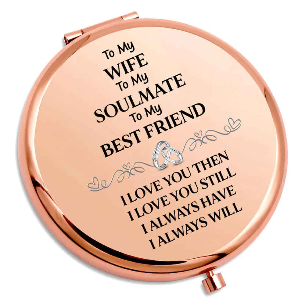 To My Wife Soulmate Best Friend - Personalized Custom Compact Mirror - Image 4