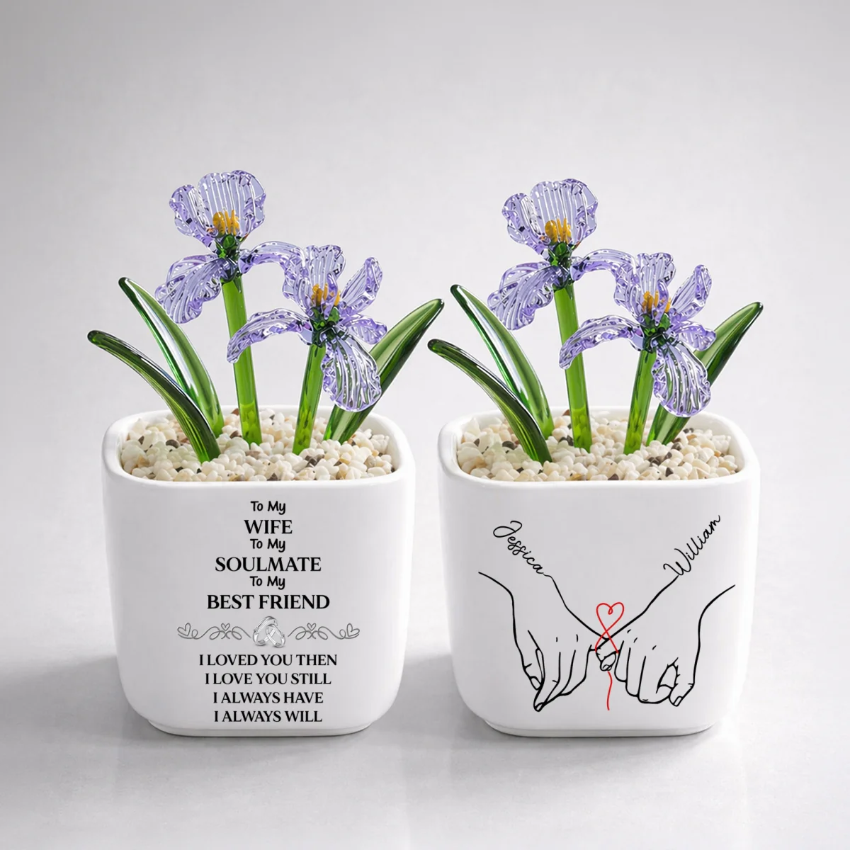 To My Wife Soulmate Best Friend - Personalized Custom Glass Birth Month Flower - Image 10