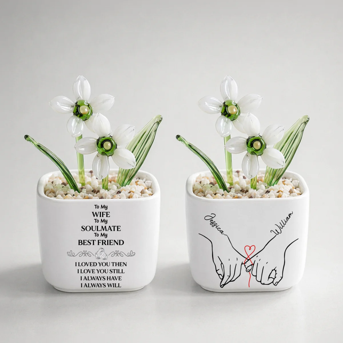 To My Wife Soulmate Best Friend - Personalized Custom Glass Birth Month Flower - Image 20