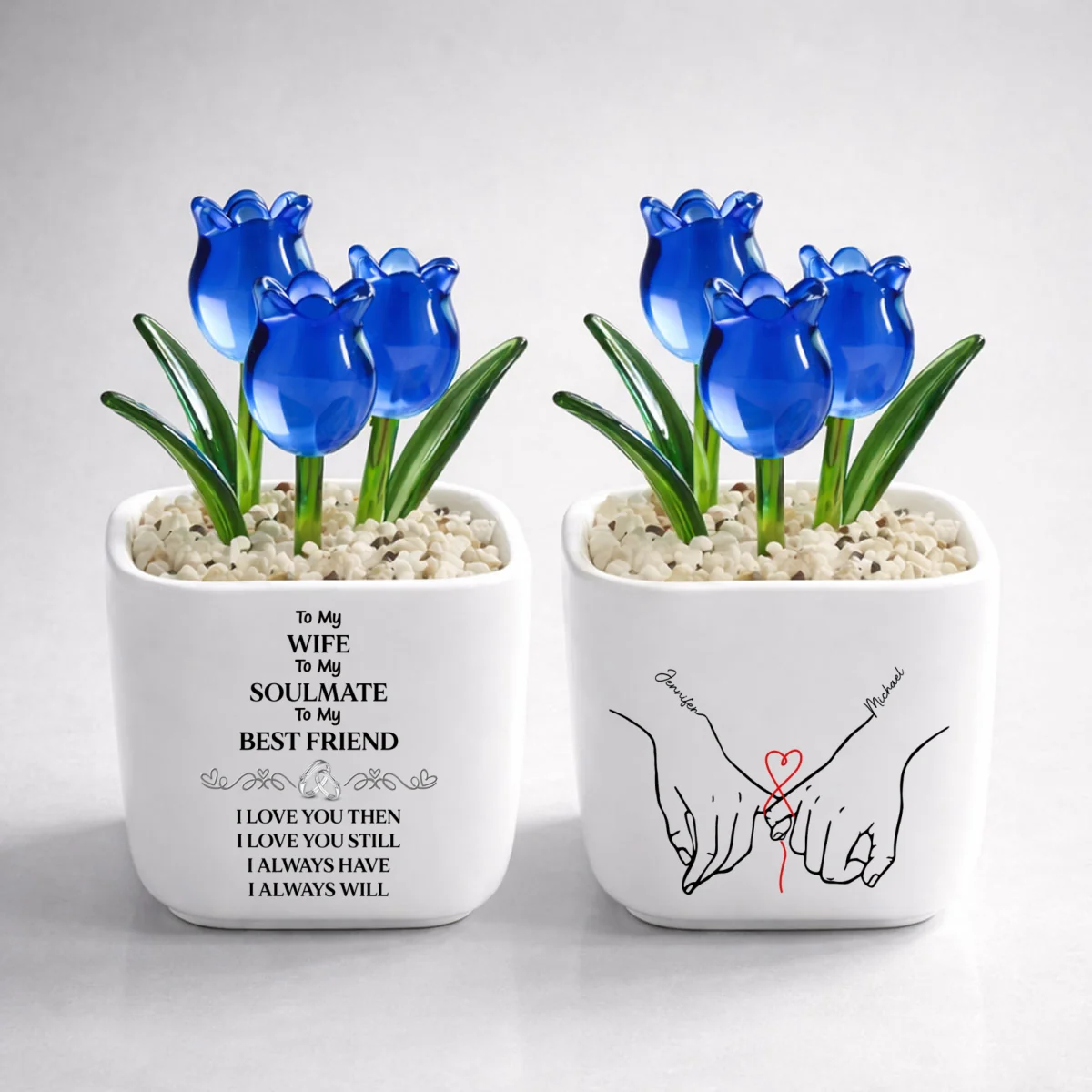 To My Wife Soulmate Best Friend - Personalized Custom Glass Everlasting Tulips - Image 7