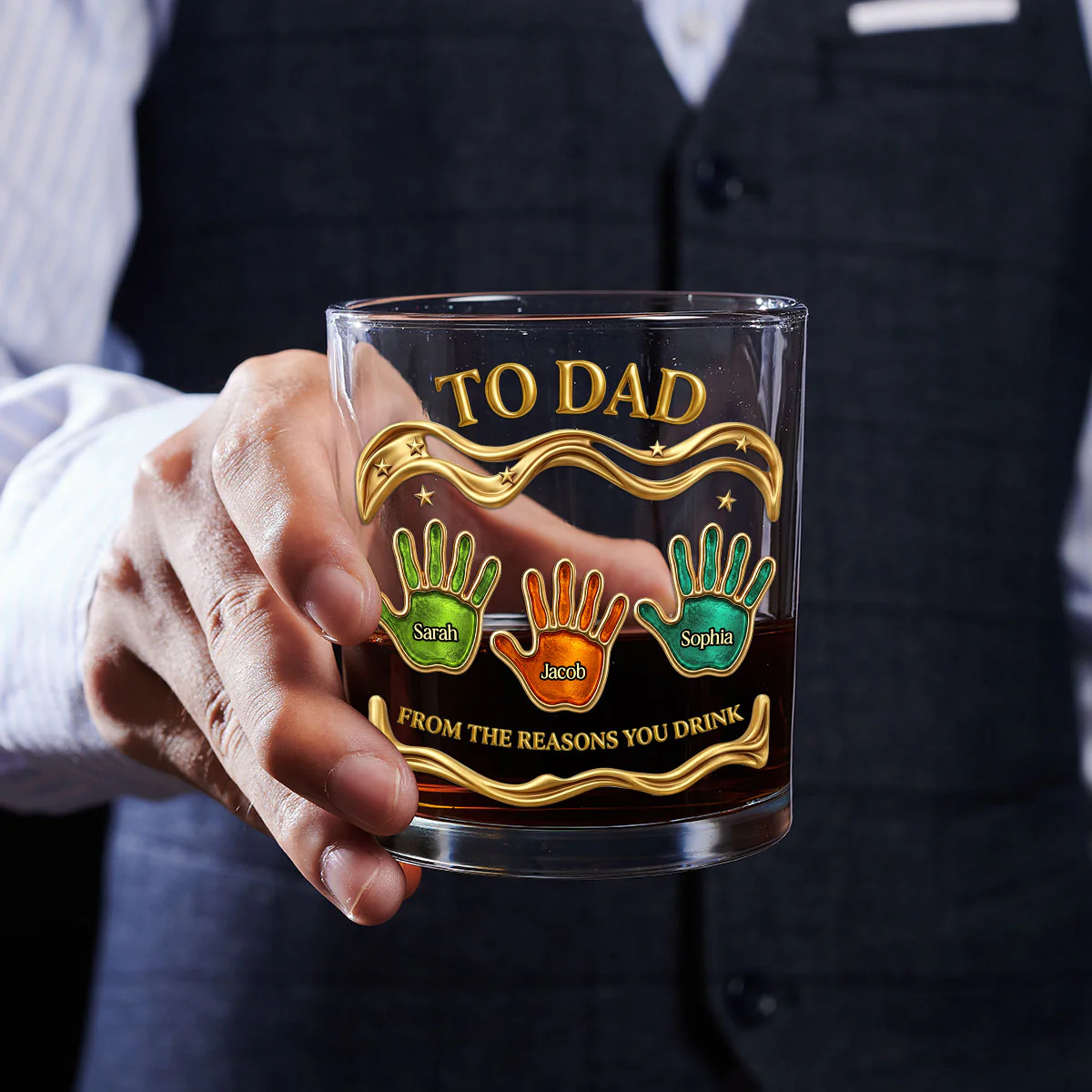 To Papa Whiskey - Personalized Custom Whiskey Glass - Image 5