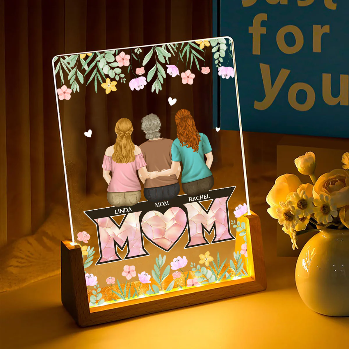 To The Best Mom - Personalized Custom Plaque With Walnut Base - Image 2