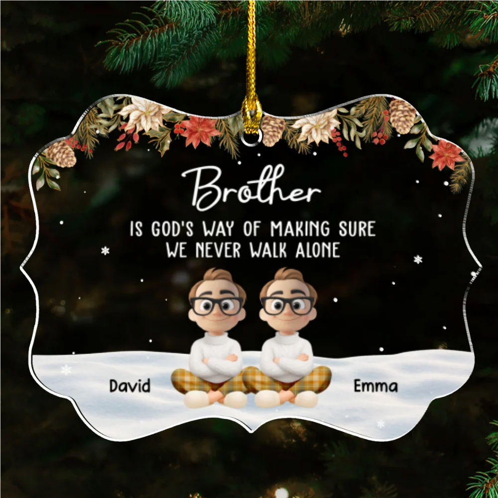 Together Always Brothers and Sisters - Personalized Custom Acrylic Ornament - Image 6