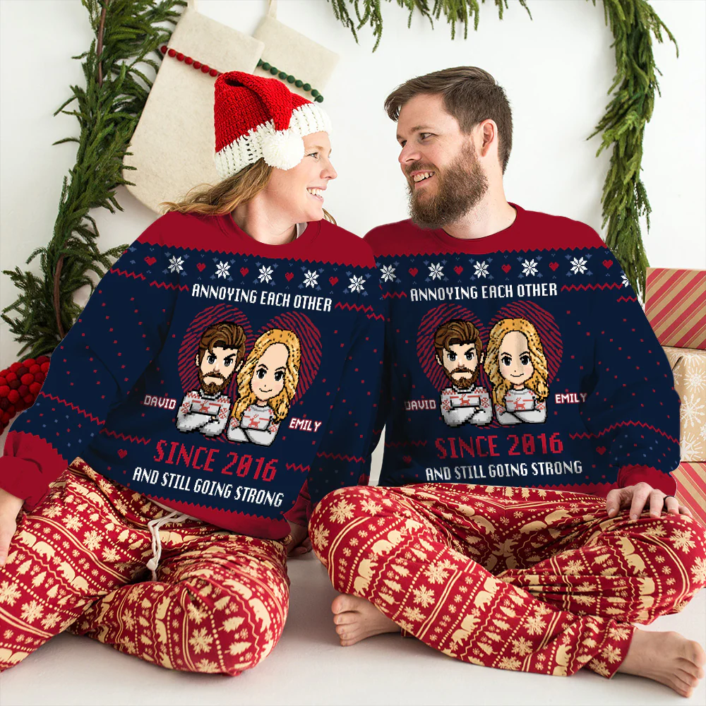 Together Forever Christmas - Personalized Custom All-Over-Print Sweatshirt - Image 2