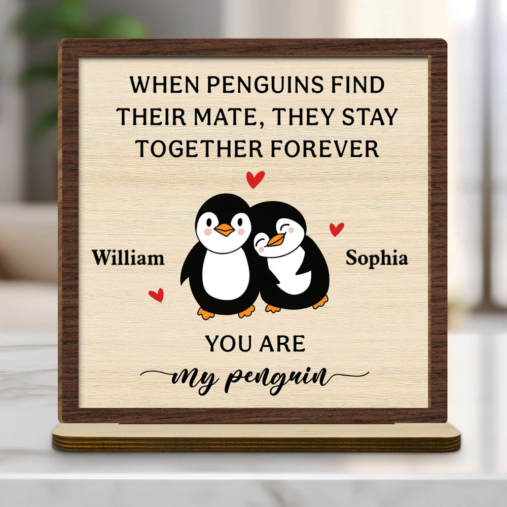 Together Forever - Personalized Custom 2-Layer Wood Plaque With Flat Base - Image 6