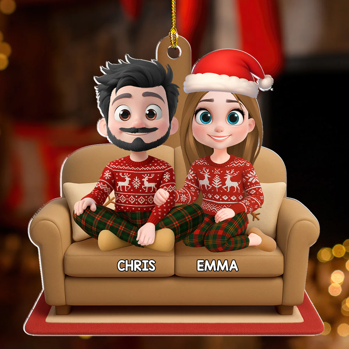 Together Forever - Personalized Custom 3D Effect Acrylic Ornament - Image 3
