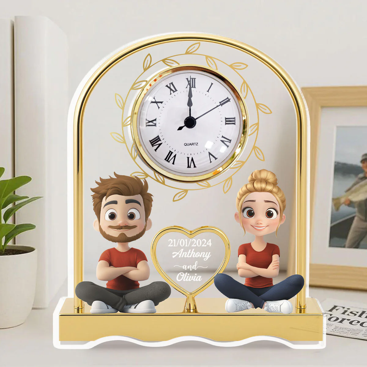 Together Forever - Personalized Custom Acrylic Desk Clock Plaque - Image 5