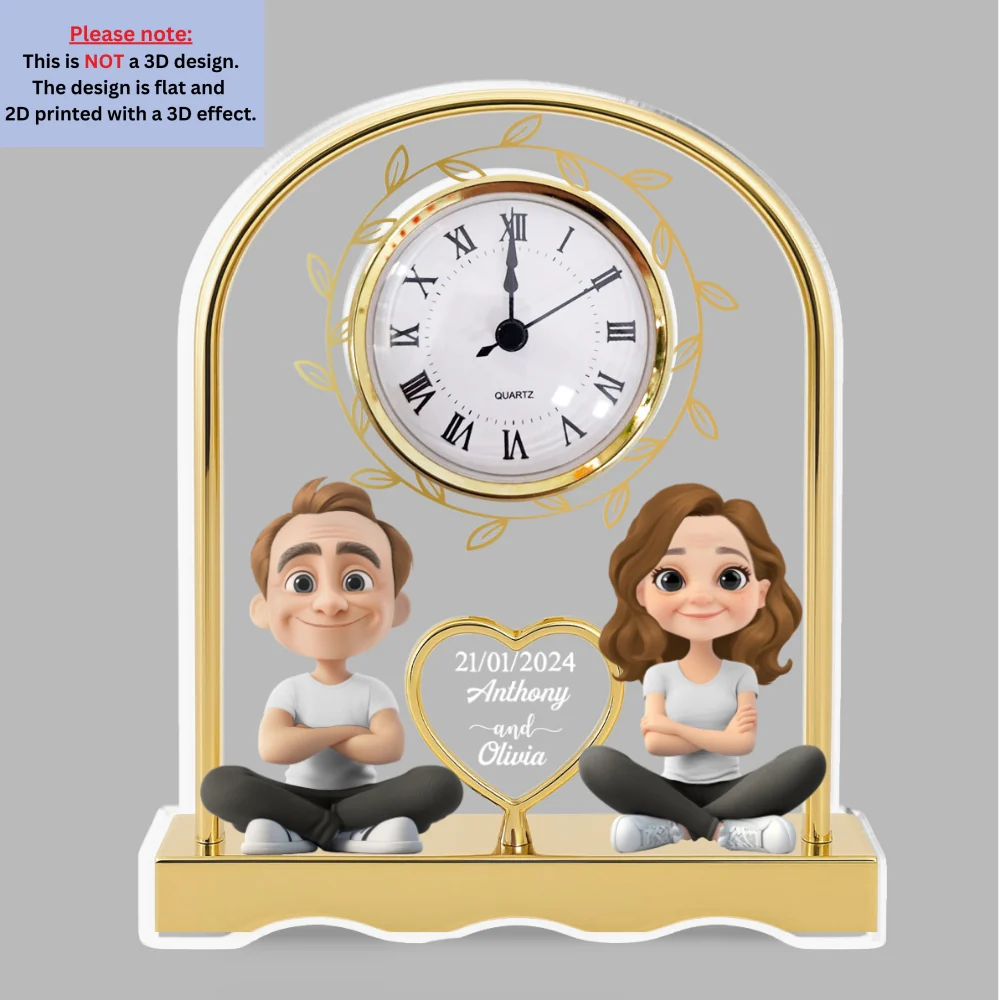 Together Forever - Personalized Custom Acrylic Desk Clock Plaque - Image 7