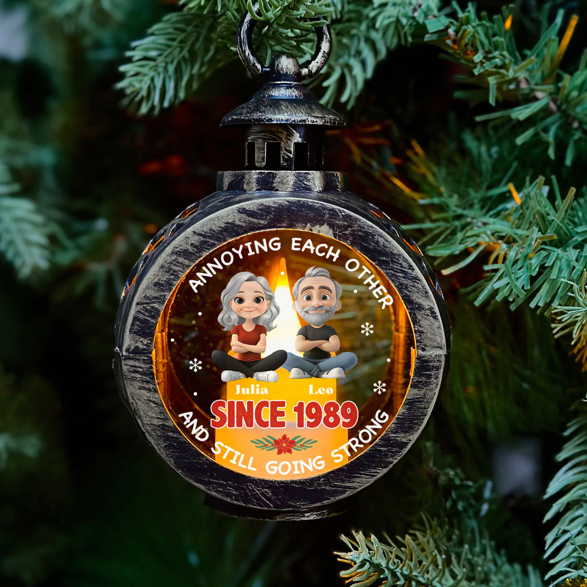 Together Forever - Personalized Custom Christmas Lantern - Image 2
