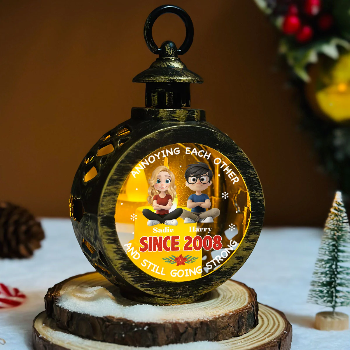 Together Forever - Personalized Custom Christmas Lantern - Image 5
