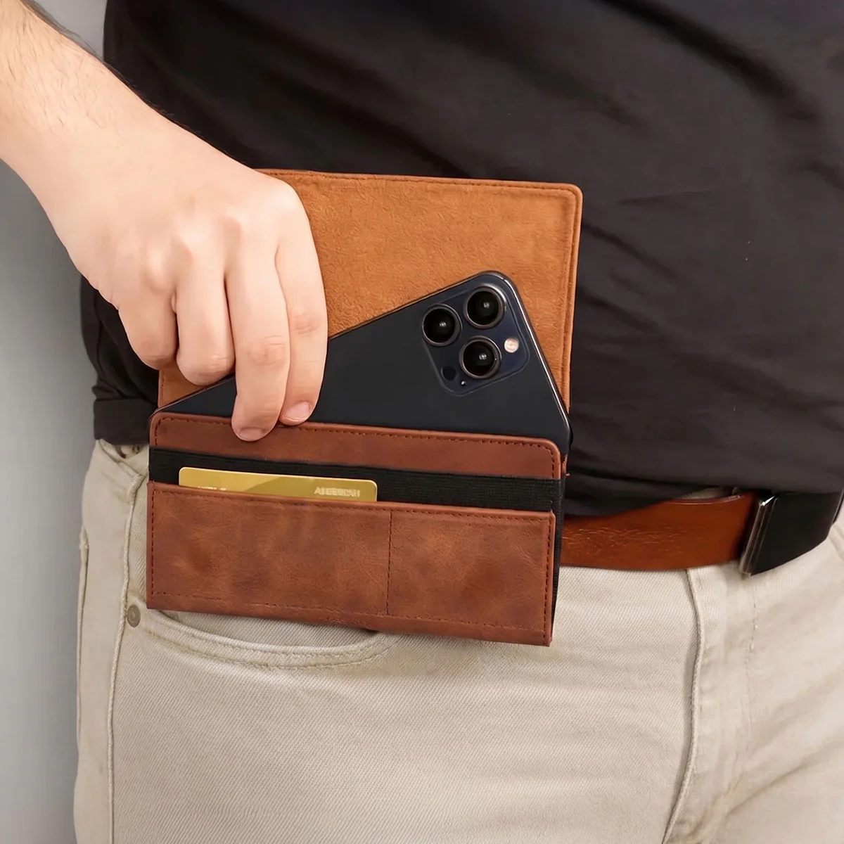 Together Forever - Personalized Custom Leather Phone And Card Holster - Image 6