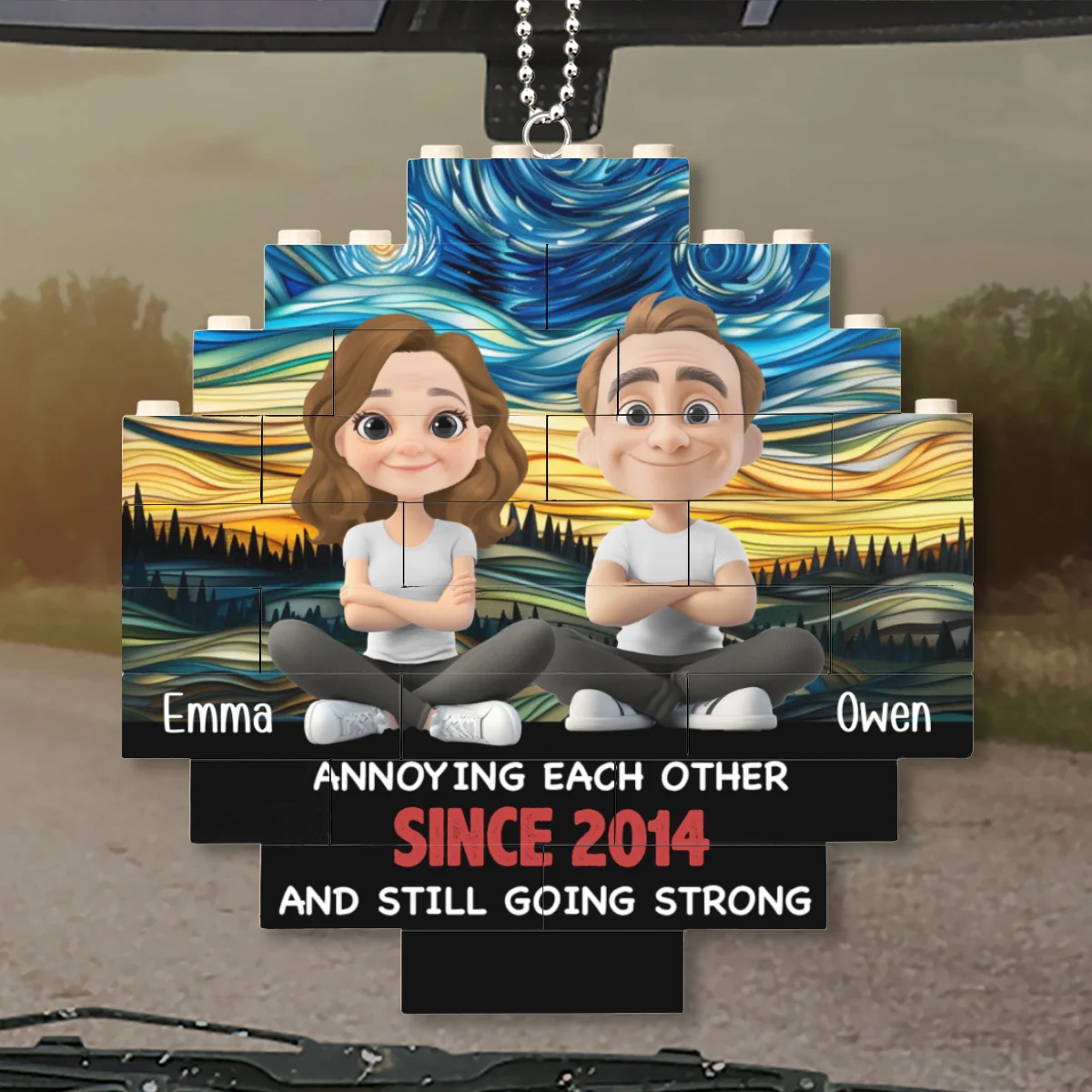 Together Forever - Personalized Custom Puzzle Car Ornament - Image 6