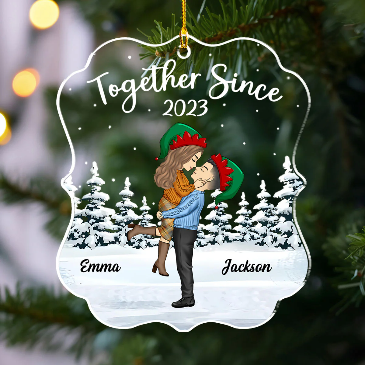 Together Since Christmas - Personalized Custom Acrylic Ornament - Image 2