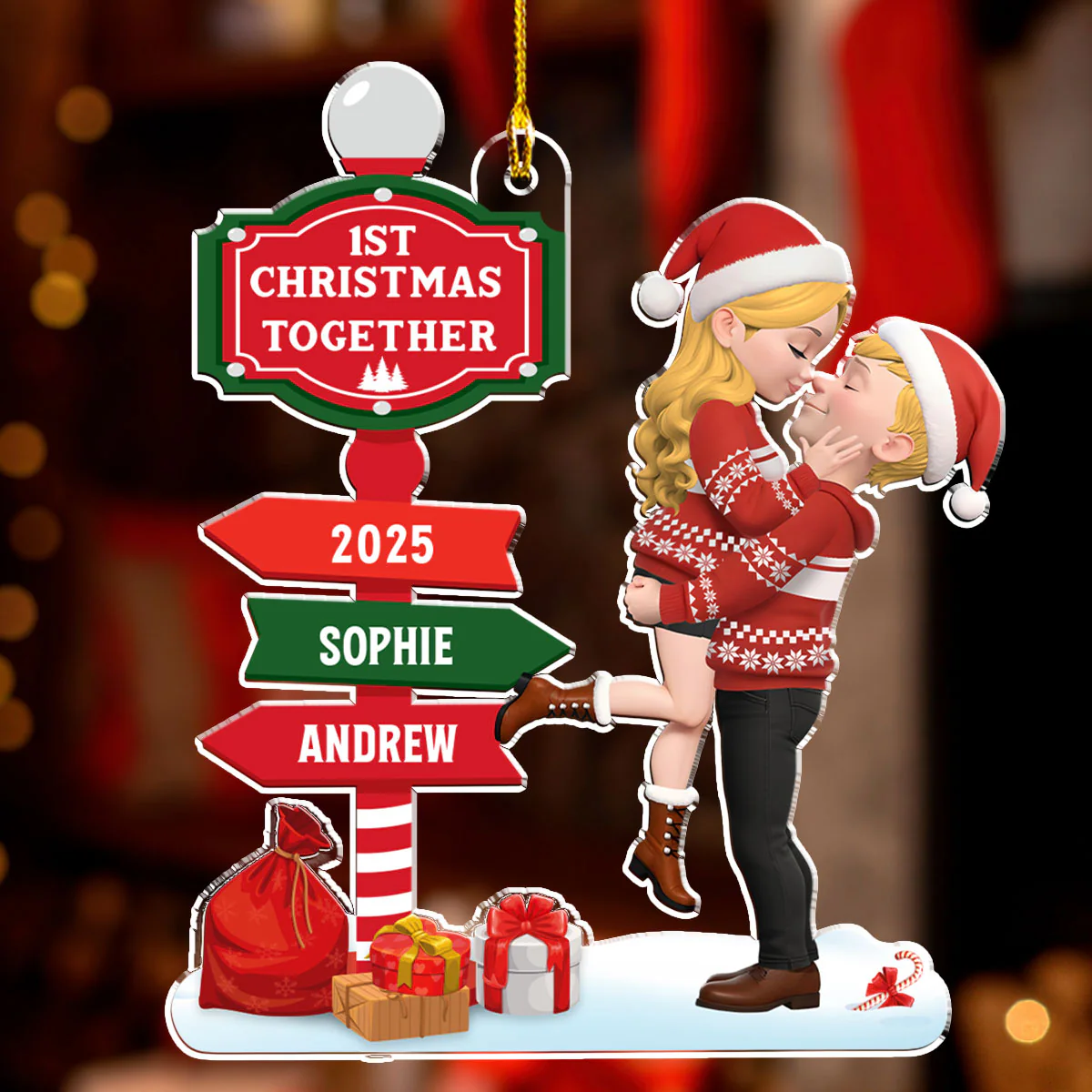 Together Since First Christmas - Personalized Custom Acrylic Ornament - Image 2
