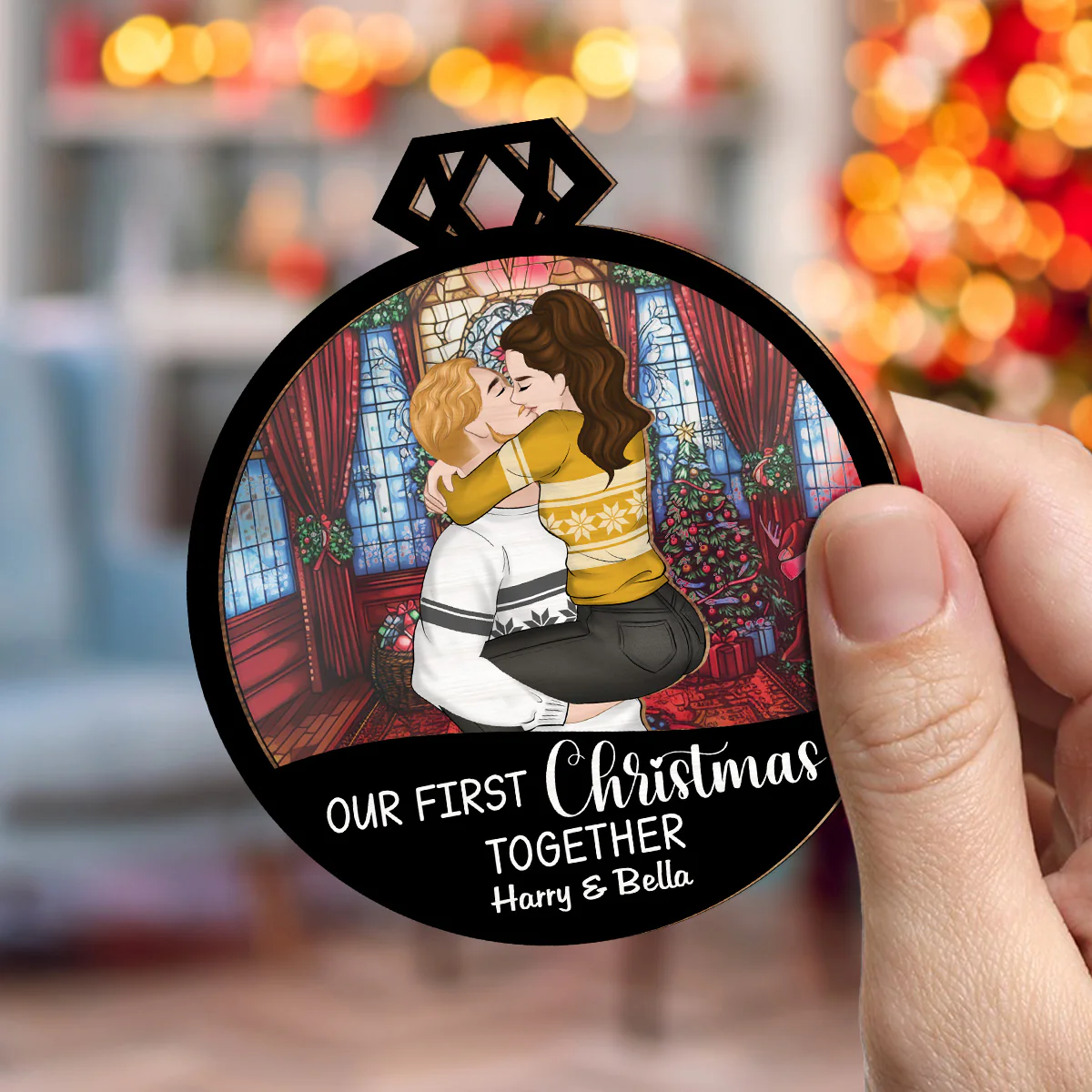 Together Since - Personalized Custom Suncatcher Ornament - Image 4