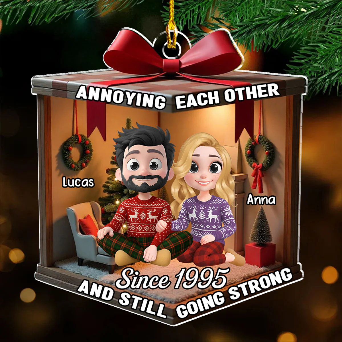 Together This Christmas 2025 - Personalized Custom Acrylic Ornament - Image 2