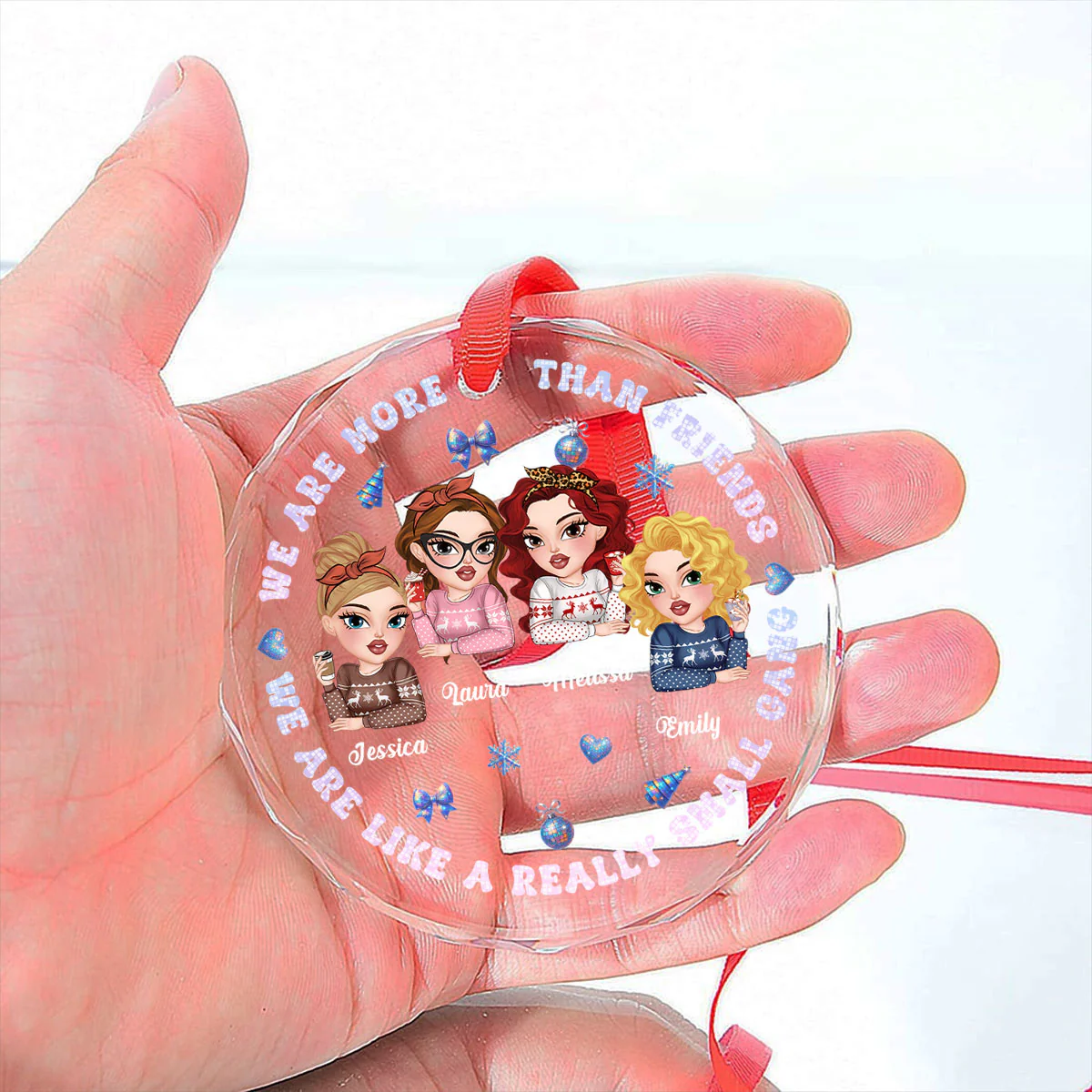 Together We Conquer Every Storm - Personalized Custom Glass Ornament - Image 2