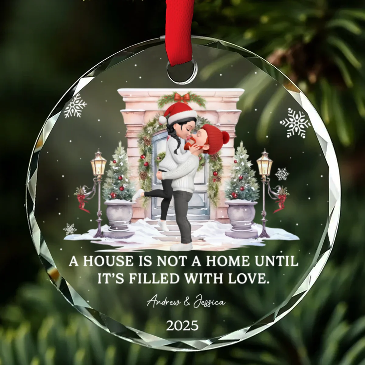 Together We Make A Home - Personalized Custom Glass Ornament - Image 6