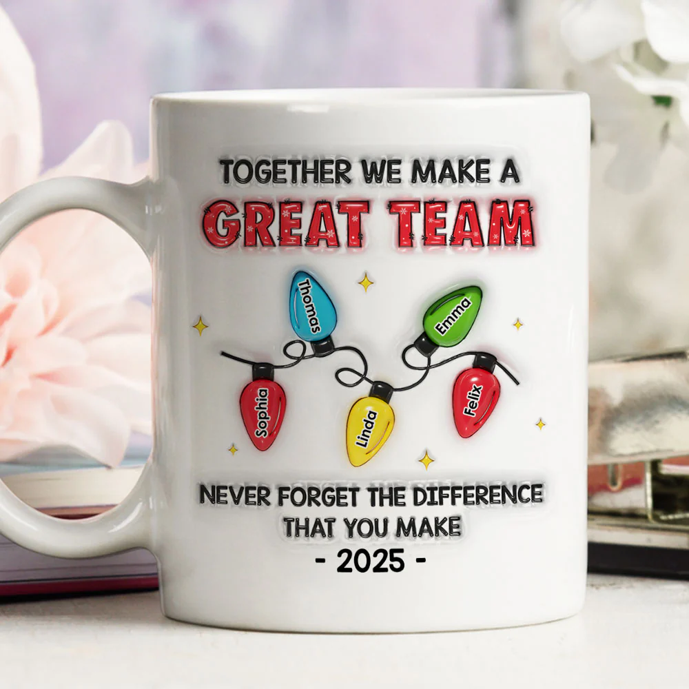 Together We Make The Difference - Personalized Custom 3D Inflated Effect Mug - Image 3
