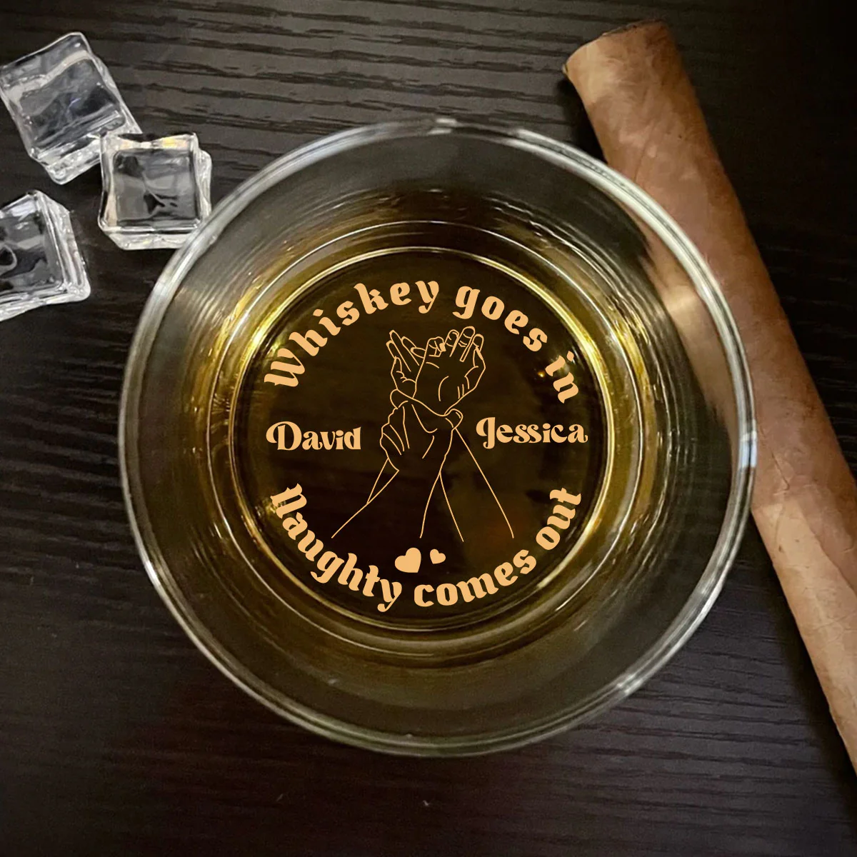Together We Sip And Sin  - Personalized Custom Engraved Whiskey Glass - Image 2
