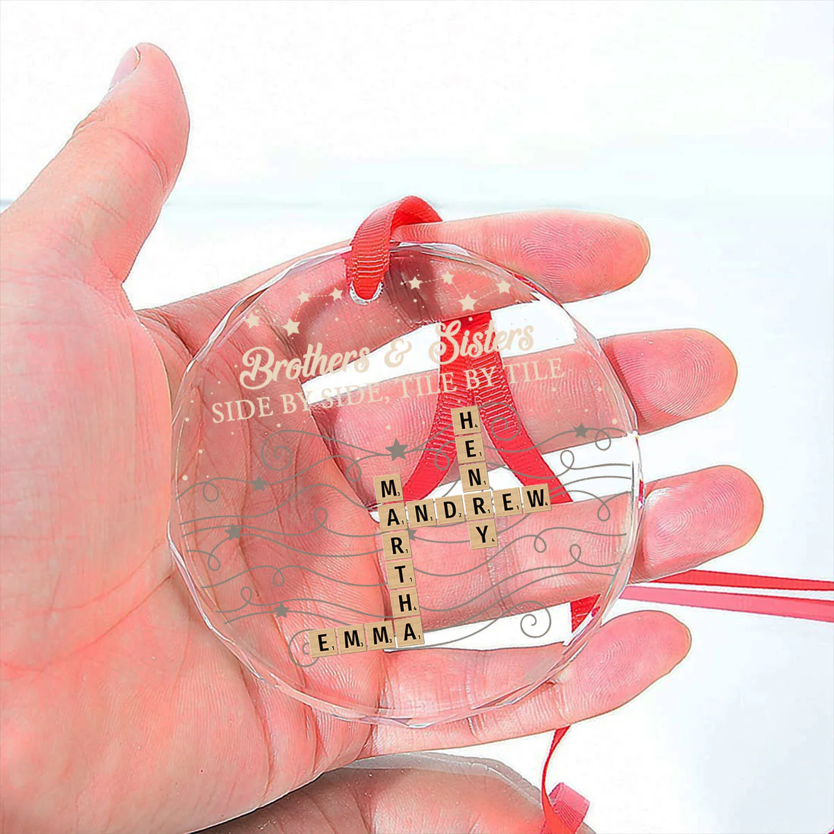 Together We Spell Out Love - Personalized Custom Glass Ornament - Image 4