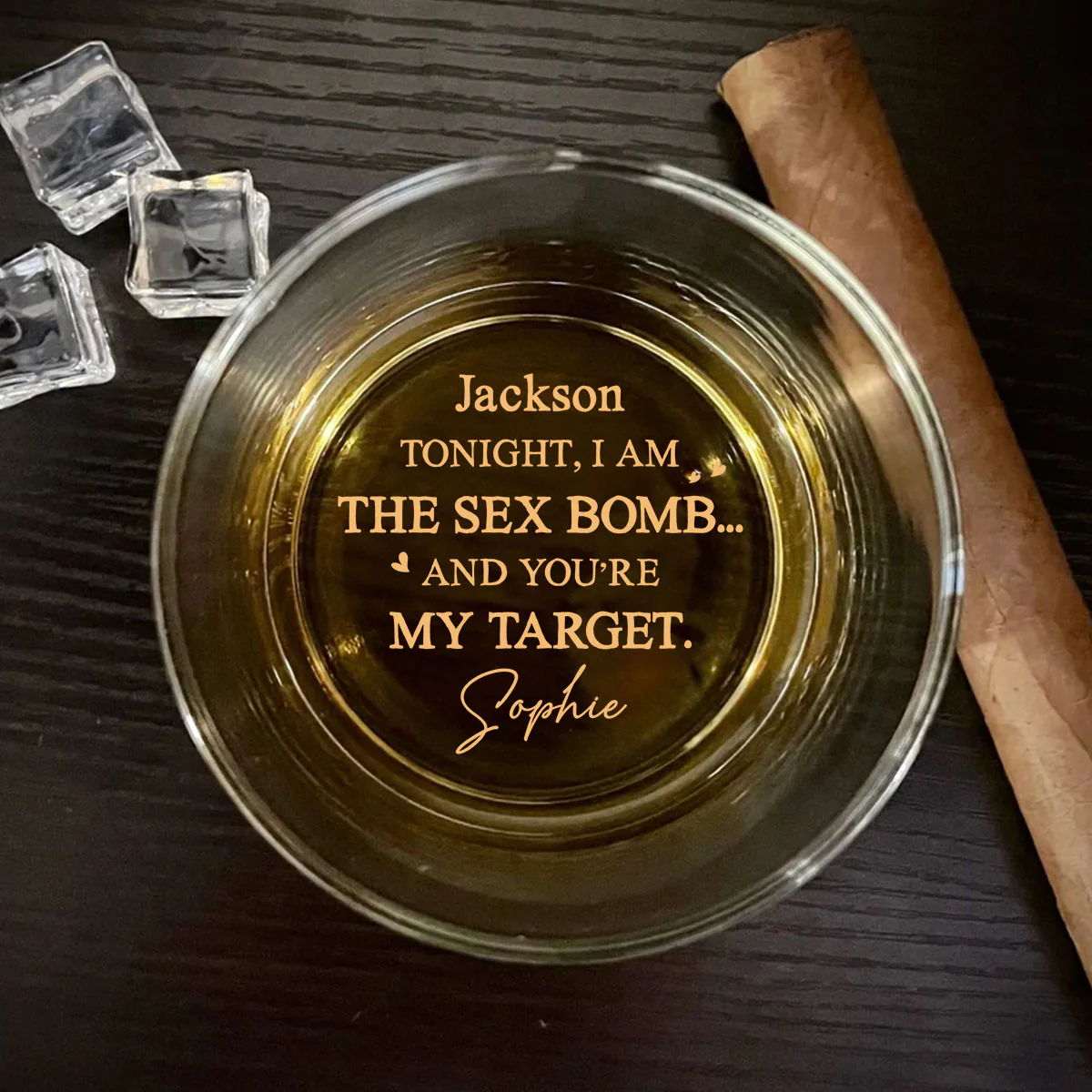 Tonight I Am Your Sexy Threat - Personalized Custom Engraved Whiskey Glass - Image 4