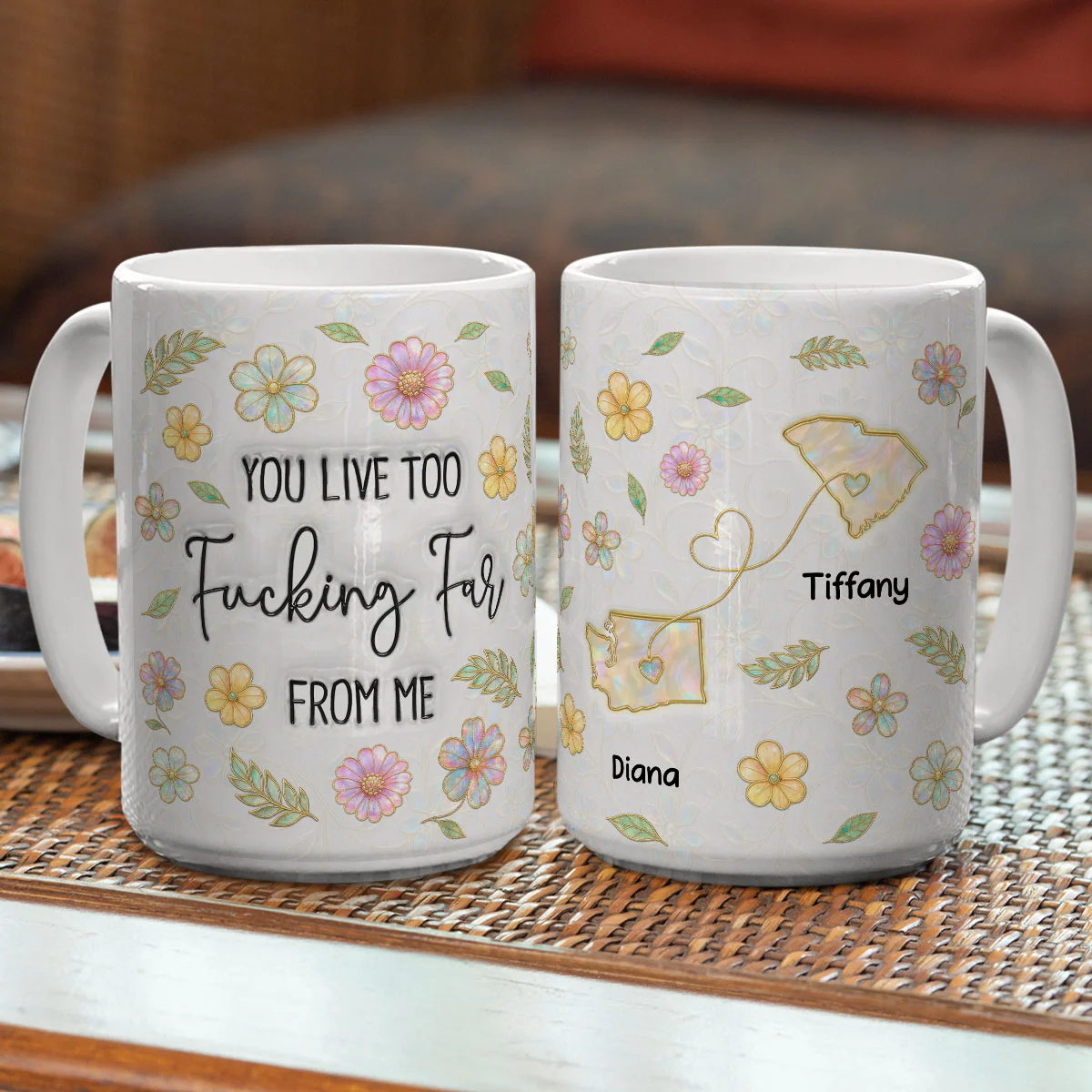 Too Many Miles Between Us - Personalized Custom 3D Inflated Effect Coffee Mug - Image 4