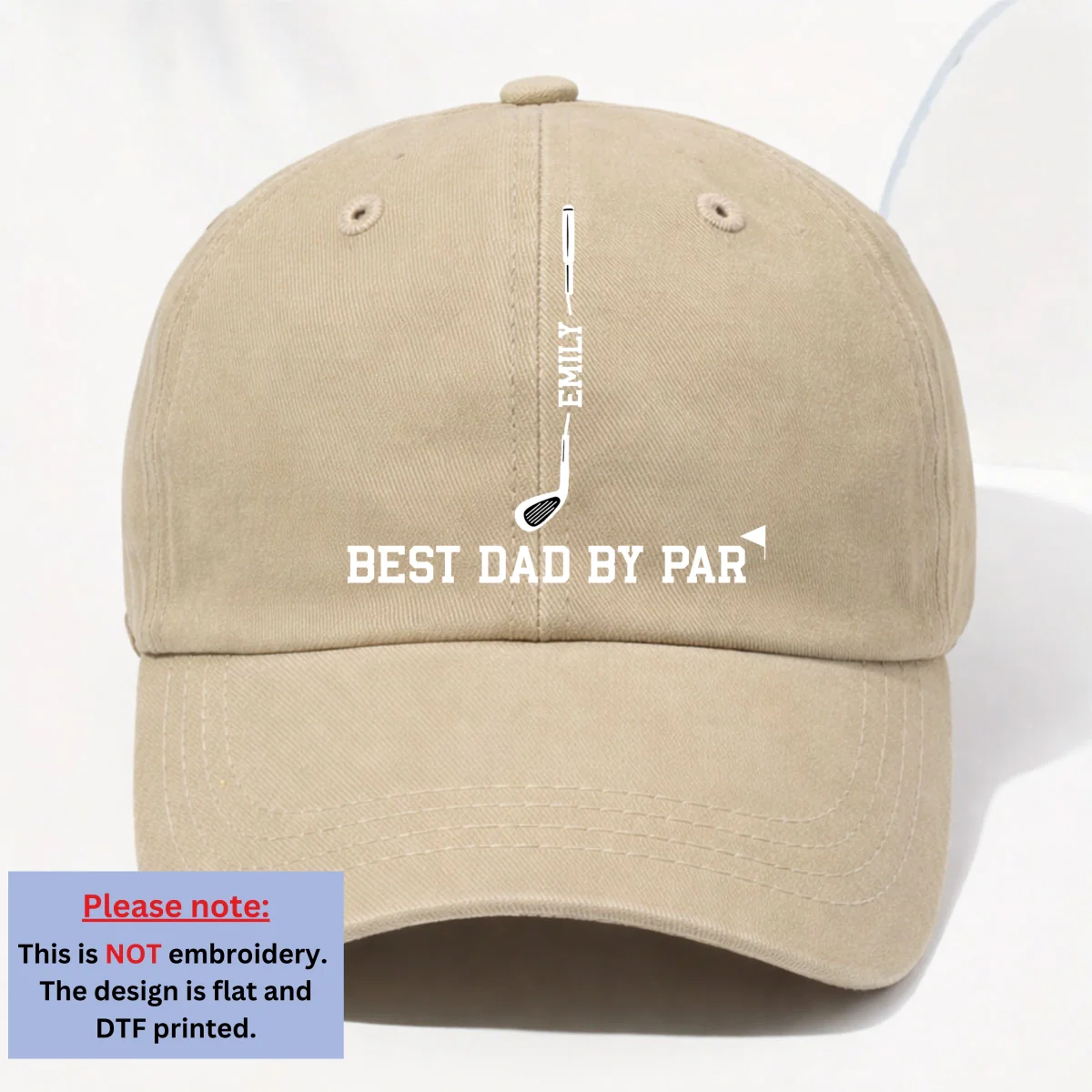 Top Dad By Par - Personalized Custom Vintage Washed Denim Cap - Image 11