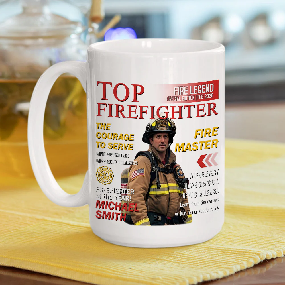 Top Firefighter - Personalized Custom Coffee Mug - Image 3